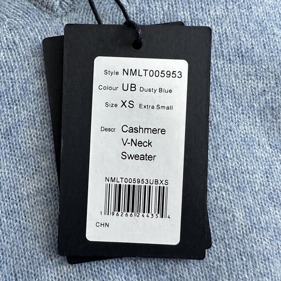 Naadam Sweater Mens XS Dusty Blue 100% Cashmere V Neck Pullover Knit Limited Edi - Picture 8 of 8